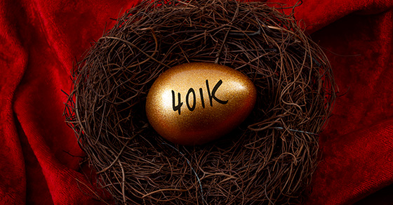gold egg resting in a nest with 401k written on the egg