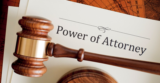Power of Attorney Paper with gavel laying on top