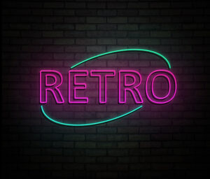 3d Illustration depicting an illuminated neon sign to illustrate retro concept referring to employee retention credit claim timeframe.