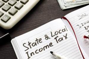 State and local income tax written in a note.