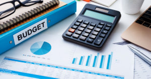 Financial and budget planning with chart report

