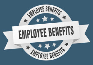 employee benefits round ribbon isolated label. employee benefits sign
